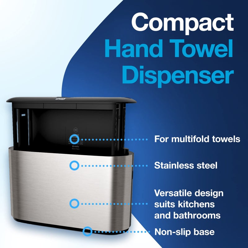 Tork Xpress Stainless Steel Paper Towel Dispenser Compact Design, Fits H2 Hand Towels, Ideal for Home Use Single Unit (302030) - Image 3